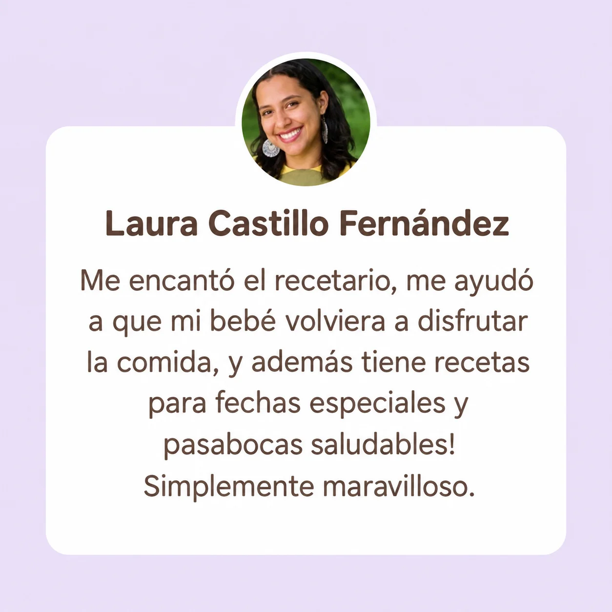 Testimonio de Laura Castillo Fernández sobre el recetario y sus recetas para fechas especiales.
